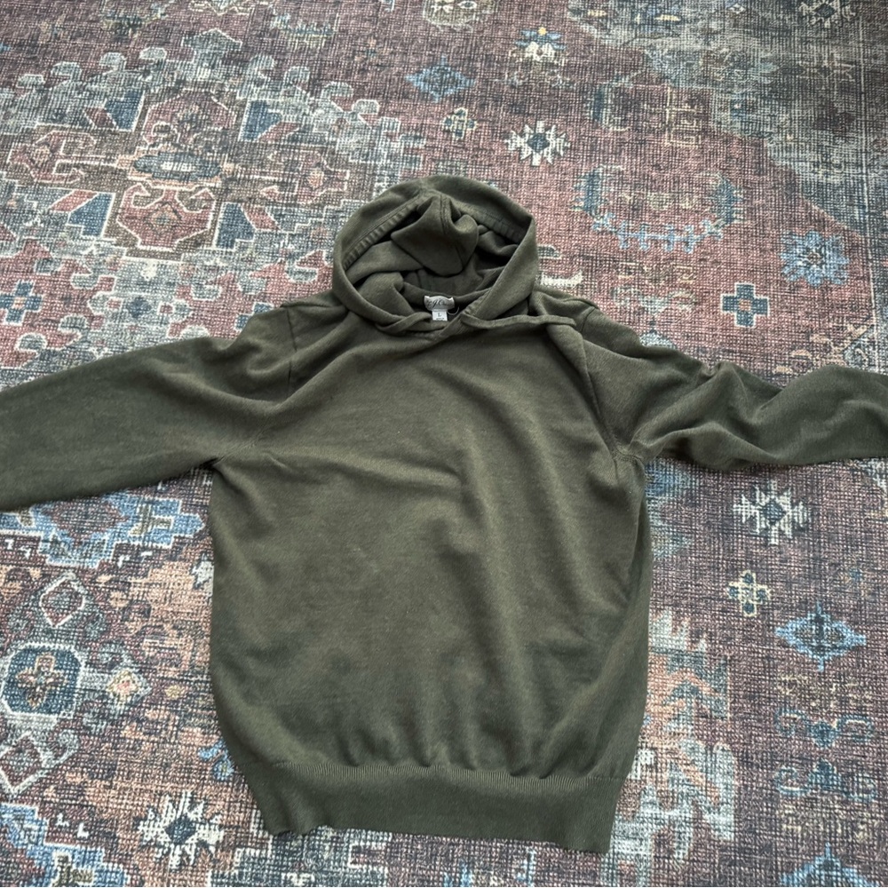 J. Crew Dark Olive Knit Hoodie